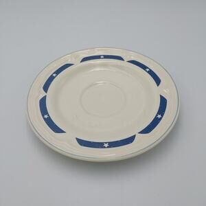 Tienshan Stoneware white &‎ Blue Saucer from the Fantasy Unicorn Set VTG